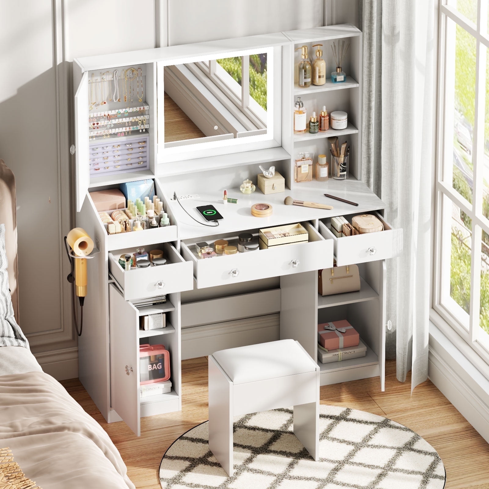 化粧台 化粧室 DRESSING TABLE WITH LIGHTS Rovaurx 46.7