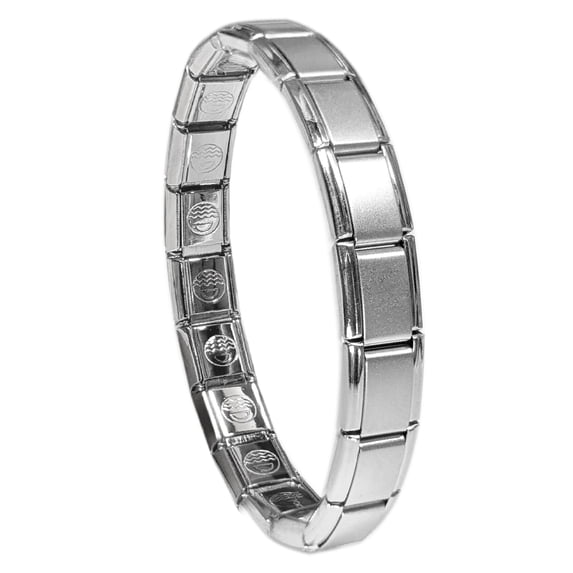 Dolceoro Satin, Italian Starter Modular Charm Bracelet - Stainless Steel - 23 Links - SB-002