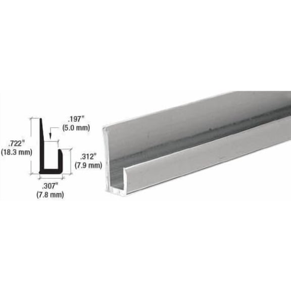 Satin Anodized Aluminum 3/16" "J" Channel - 12 ft Long$$Building Supply