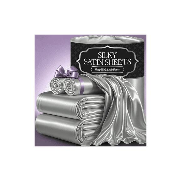 Satin Bed Sheets - 4 Piece Luxury Silky Queen Size Bedding Set - Softer Than Sil