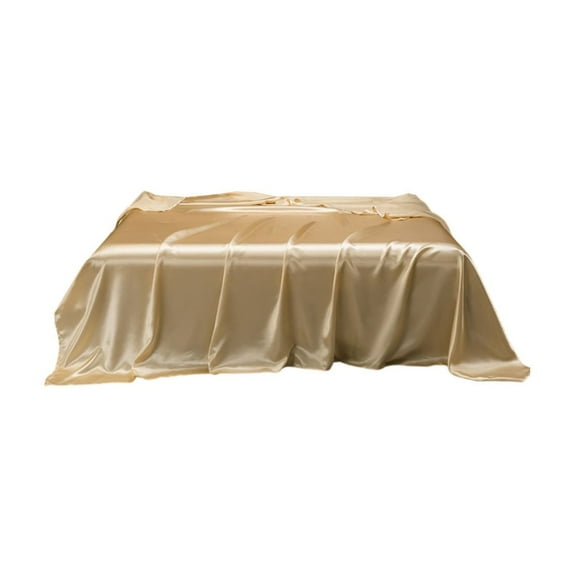Satin Bed Sheets, Solid Color Fitted Sheet, 66x88 Inches Queen Size, Deep Pocket, Wrinkle Resistant, Machine Washable, Hotel Luxury Bedding, 1 Piece