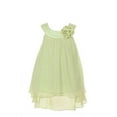 thumbnail image 1 of Satin Bib Neckline & Chiffon A-line Big Girls Flower Girl Dress Wedding, 1 of 1