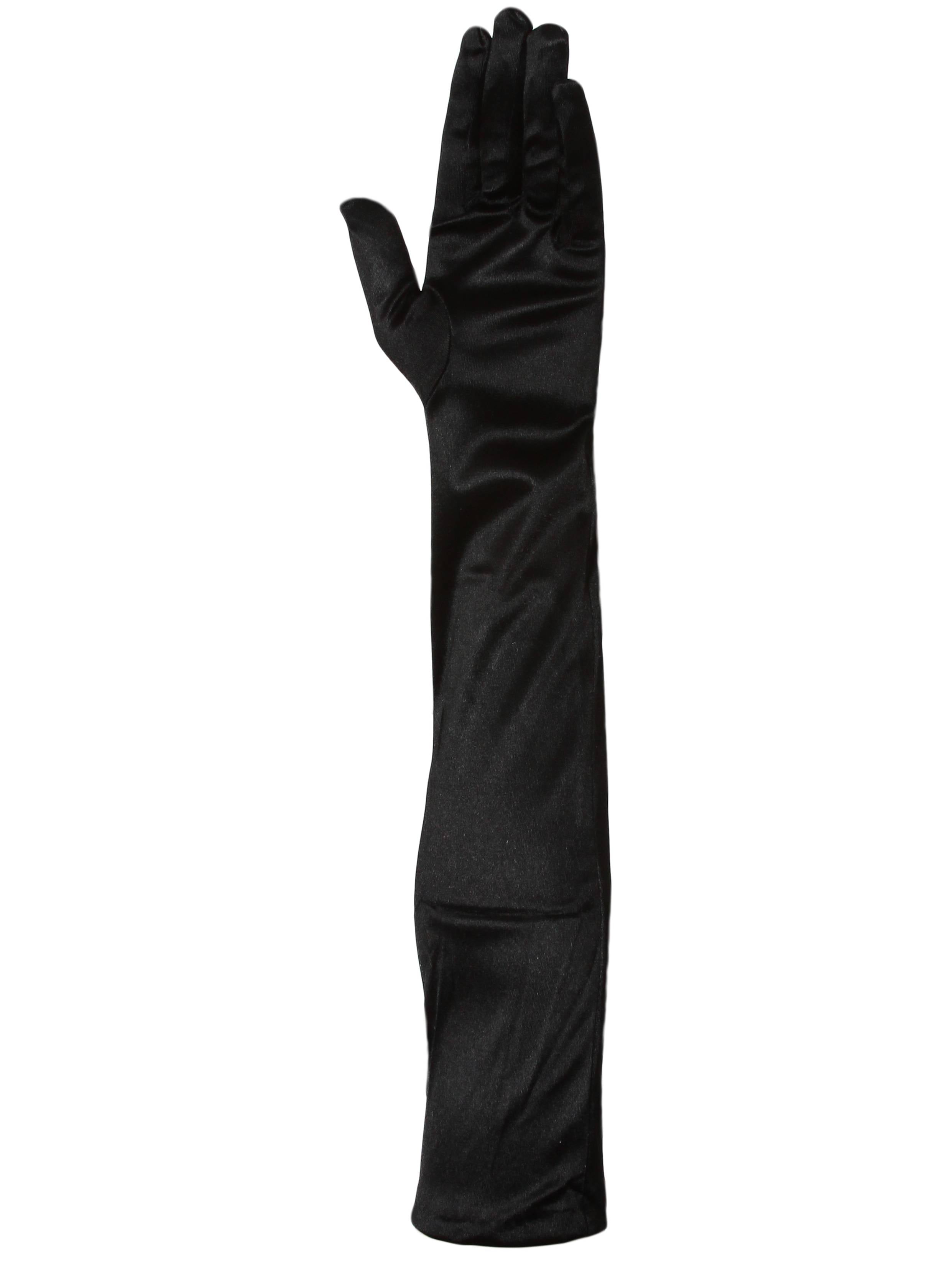 Satin Black Dress Opera Gloves, Size: One size Satin Black Dress Opera Gloves, Size: One size