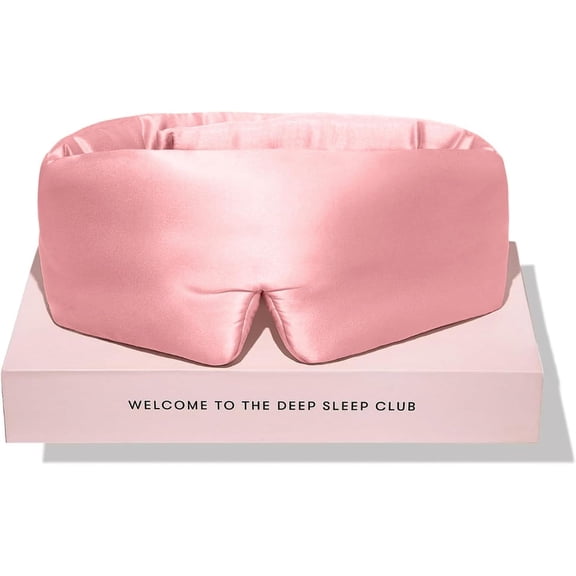 Satin Blindfold Sleep Mask for Side Sleepers, Soft Eye Cover for Sleeping, Comfortable for Travel and Home Use, Pink