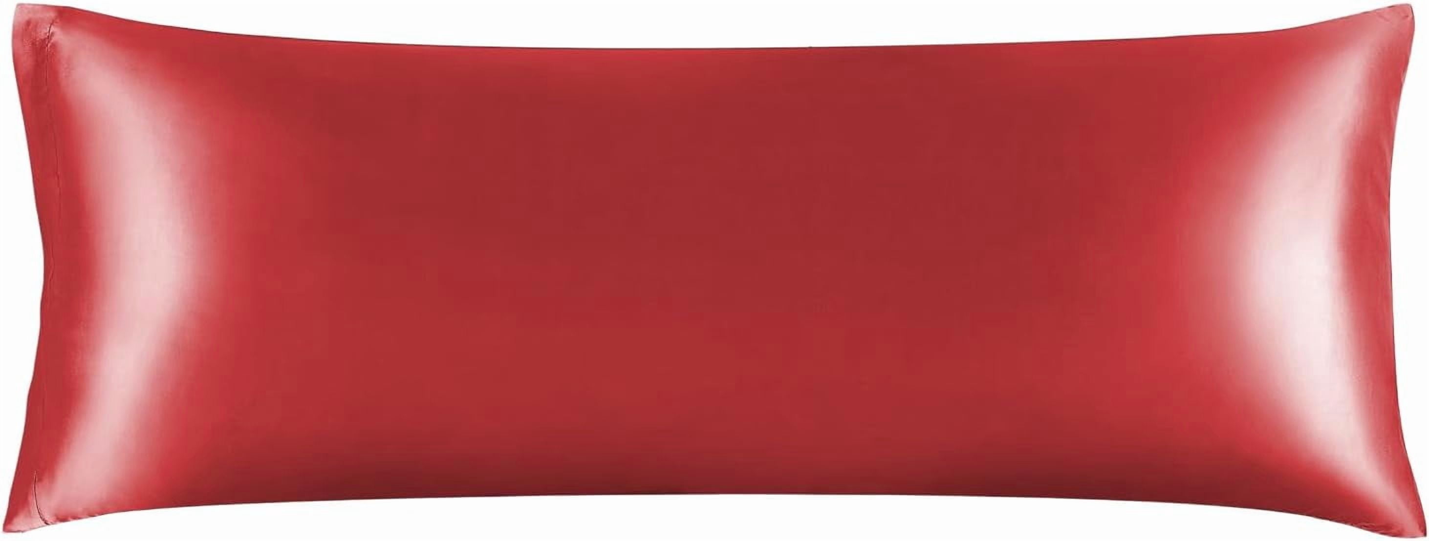 Satin Body Pillow Cover, Super Soft and Cooling Body Pillow Pillowcase for Hair and Skin, Breathable Silky Full Long Pillowcase Cover(20"x54", Baked Apple)