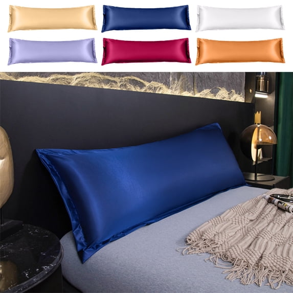 Satin Body Pillow Cover Waterproof Extra Long - Soft Ice Silk Pillowcase Liquid Proof Protector for Sleeping Breathable, Beige, Ccwuwei