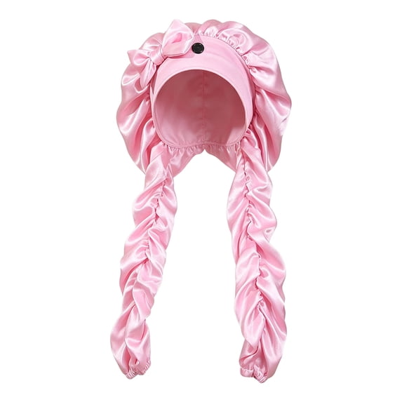 Satin Bonnet for Long Hair, Extra Large Silk Sleep Cap with Adjustable Fit, Hair Protection Sleeping Cap for Braids Dreadlocks Curly Hair, Soft Polyester Night Hair Wrap