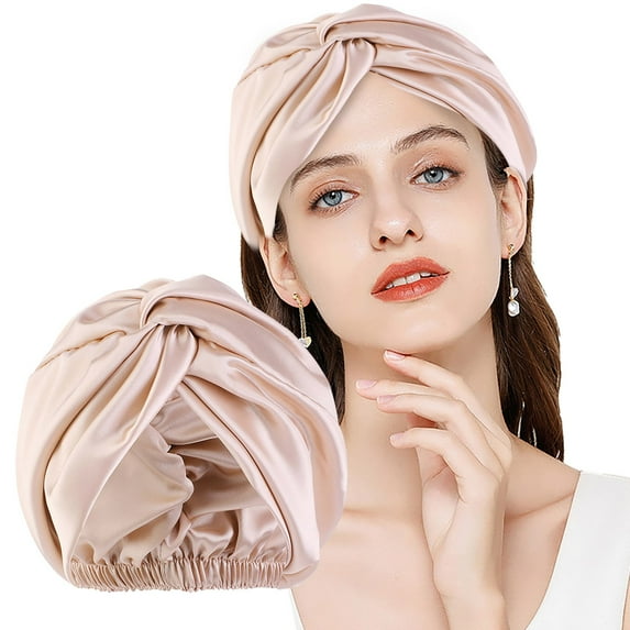 Satin Bonnet Silk Bonnet Sleep Cap For Women Extra Large Reversible Adjustable Sleeping Cap for Curly Natural Hair Care