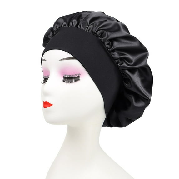 Satin Bonnet Silk Bonnet for Sleeping, Bonnets for Black Women Bonnet for Sleeping Large Sleep Cap, Wide Soft Band Bonnet for Curly Hair