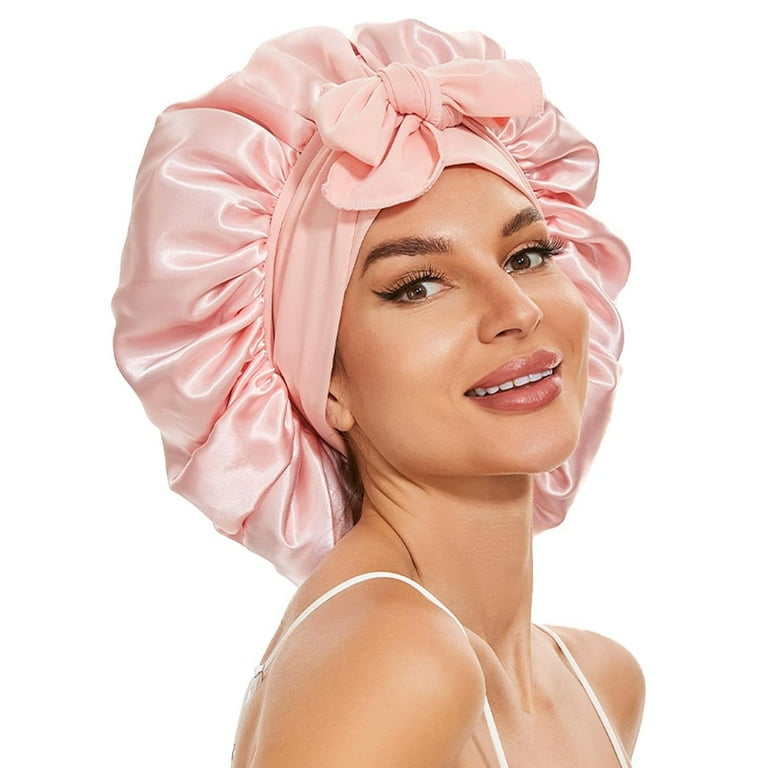 Satin Bonnet Silk Bonnet for Sleeping Double Layer Satin Lined