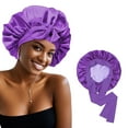 thumbnail image 1 of Satin Bonnet Silk Bonnet for Sleeping Silk Sleep Cap Double Layer Hair Bonnet with Elastic Tie Band for Curly Hair Night Cap, 1 of 3