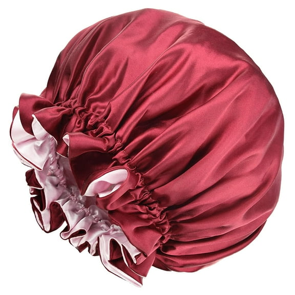 Satin Bonnet Silk Lined Bonnets Sleep Bonnet for Women Resuable Shower Caps Large Reversible Hair Bonnet for Curly Natural Hair