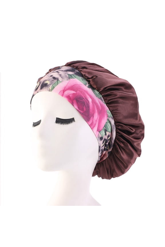 Satin Bonnet Wide Band Elastic Cap for Women Sleeping Night Hair Rope Accessories