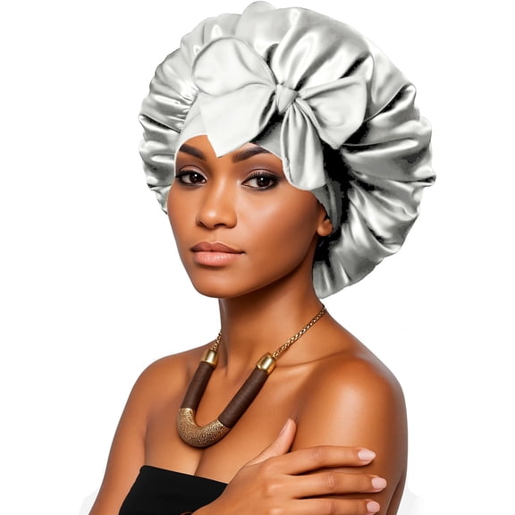 Satin Bonnet for Women - Double Layered Silk Sleep Cap for Hair - Adjustable Non-Slip Night Hair Wrap