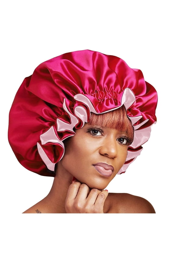 Satin BonnetSatin Lined Bonnet Women Beauty Satin Silk Bonnet Sleep Cap HatSoft Band Sleep Cap