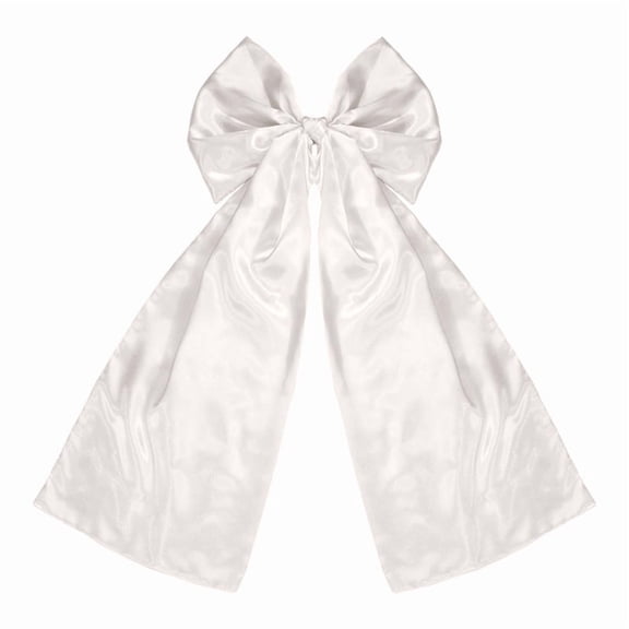 Satin Bow Christmas Tree Top Shimmering Satin Material Festive Charm Oversized Design White