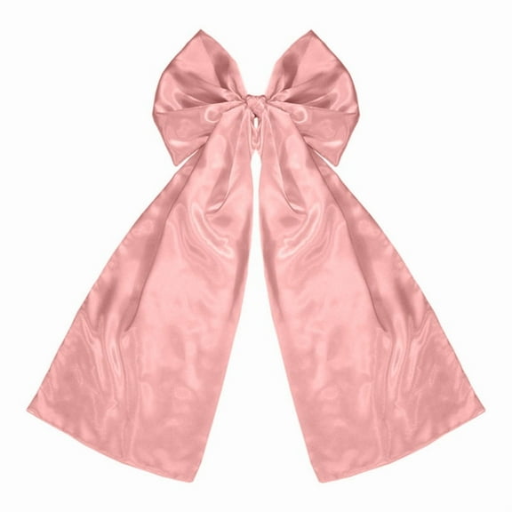 Satin Bow Christmas Tree Topper, 24 Inch Oversized Design With Draping Tails For Dramatic Effect, Perfect For Large Christmas Trees And Playful Modern Or Pastel Themed Decor