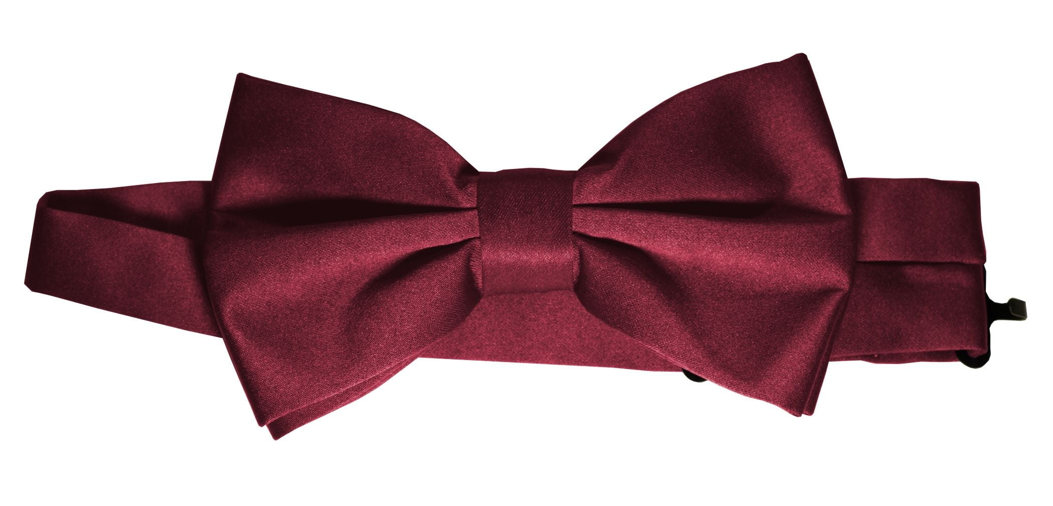 burgundy satin bow tie