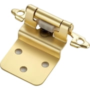 Satin Brass Gold Cabinet Hinges, 3/8 Inch Inset, 4 Pack2Pairs