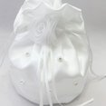 thumbnail image 1 of Satin Bridal Bag, Wedding Drawstring Exquisite Chic Handbag, Flower Girl Purse White Decorated Bags for Ladies Present Wedding Favor Gift, 1 of 7