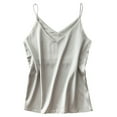 thumbnail image 1 of Satin Camisole Tops For Women Solid Color V Neck Silk Sleeveless Undershirts Easy Match For Summer Top, 1 of 5