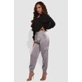 thumbnail image 1 of Satin Cargo Joggers With Self Waist Tie - Light Gray, 1 of 9