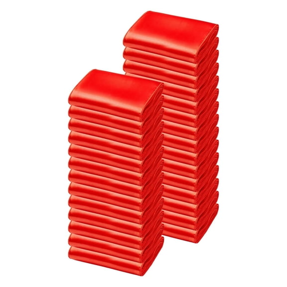 Satin Chair Sash Bows 100PCS Red Wedding Reception Decoration 7x108 Inch for Baby Shower Party Banquet Chair Cover