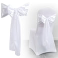 thumbnail image 1 of Satin Chair Sashes Bow, 11 inch Large Chair Sashes Ties Back Ribbon Bow, Decorative Ribbon Bow, Elegant Reception Banquet Restaurant Home Kitchen Seating Decoration (White), 1 of 9