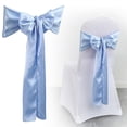 thumbnail image 1 of Satin Chair Sashes Bow, 11 inch Large Chair Sashes Ties Back Ribbon Bow, Decorative Ribbon Bow, Elegant Reception Banquet Restaurant Home Kitchen Seating Decoration (Light Blue), 1 of 9