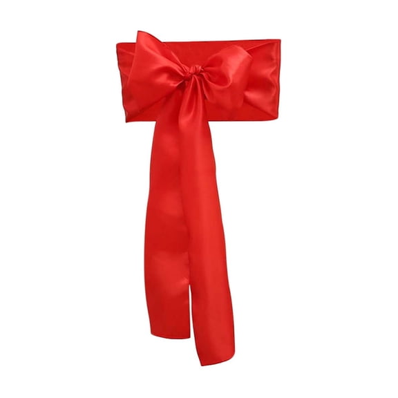Satin Chair Sashes Bows Universal Chair Ribbons for Wedding Ceremony Party Banquet Event Decorations (Red)