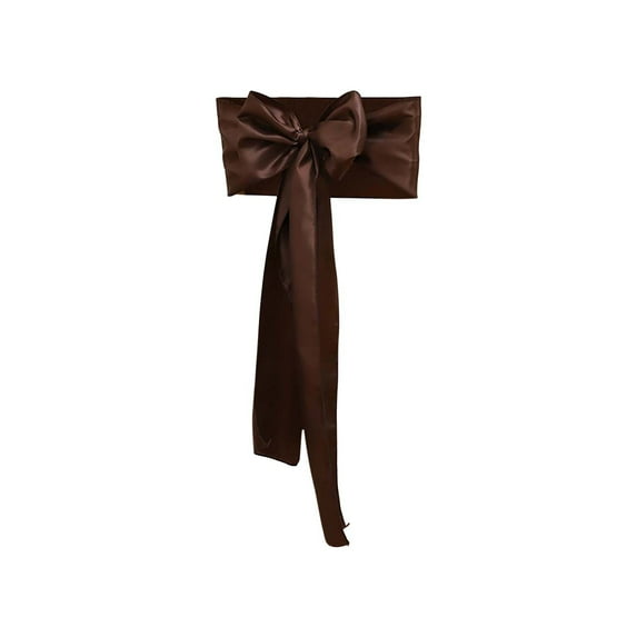 Satin Chair Sashes Decorative Chair Bow Bows Tie Back for Wedding Party Events Ceremony Reception Banquet Christmas Chair Cover Decor Party Decoration (Brown)