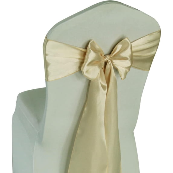 Satin Chair Sashes Ties - 12 pcs Wedding Banquet Party Event Decoration Chair Bows