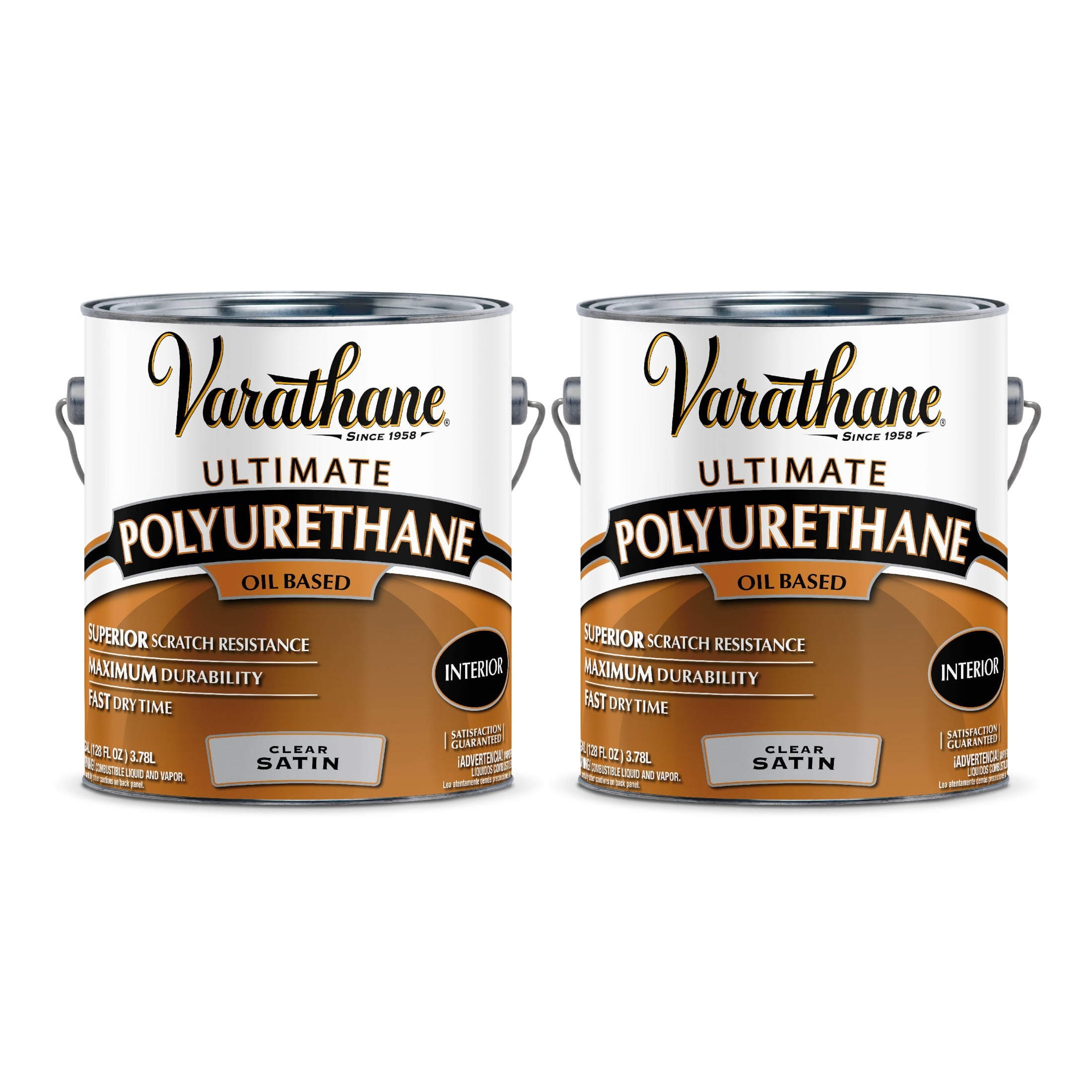2 Pack, Satin Clear, Varathane Ultimate Polyurethane Oil-Based-9131, Gallon