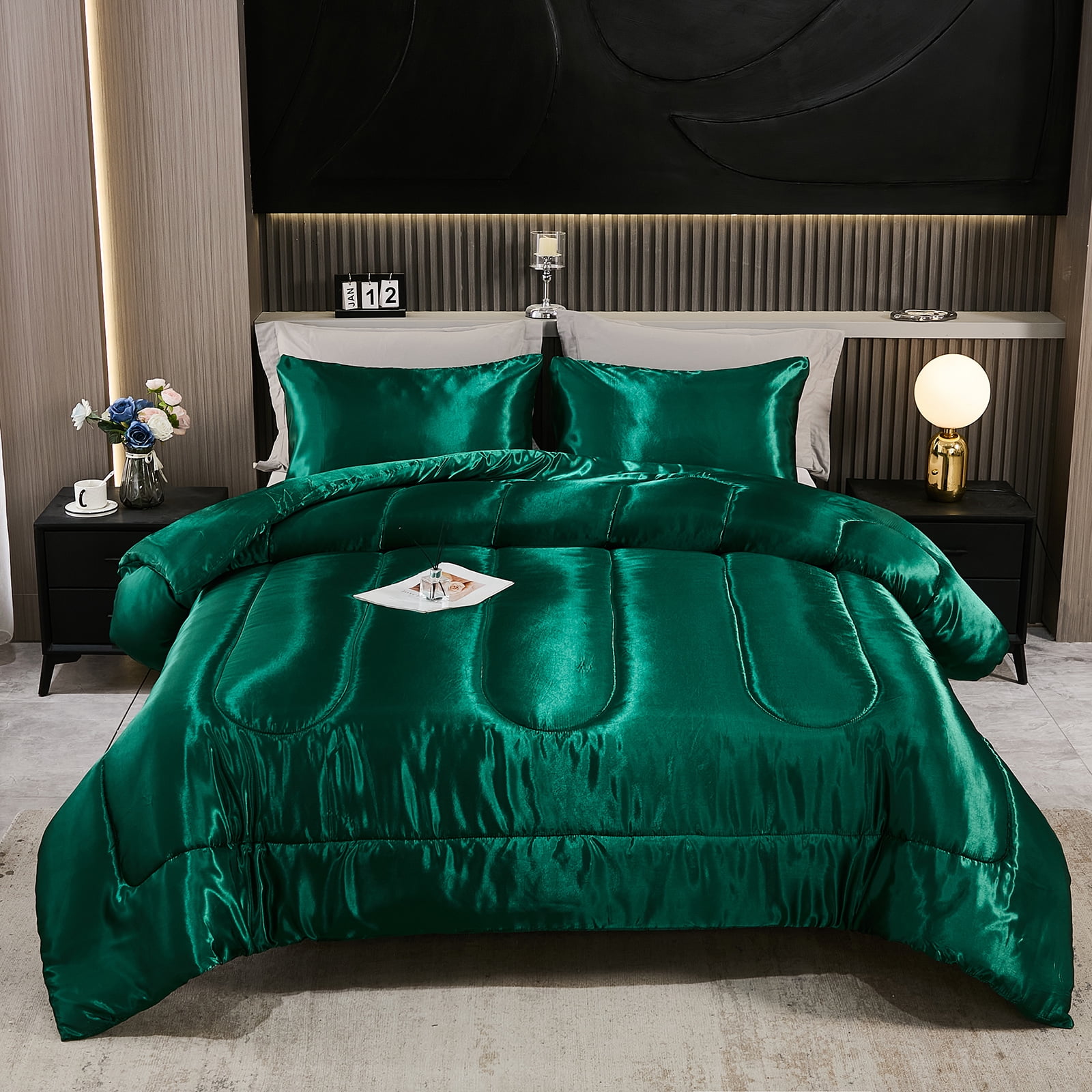 Satin Comforter Set King Silk Like Pink Bedding Set Luxury Hotel Silky Bed Home Deocr Sexy Silky Down Comforter Light Pink Bed Set