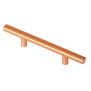 HAMILTON BOWES Satin Copper Cabinet Hardware Euro Style Bar Handle Pull - 96mm Hole Centers, 6-3/4"" Overall Length