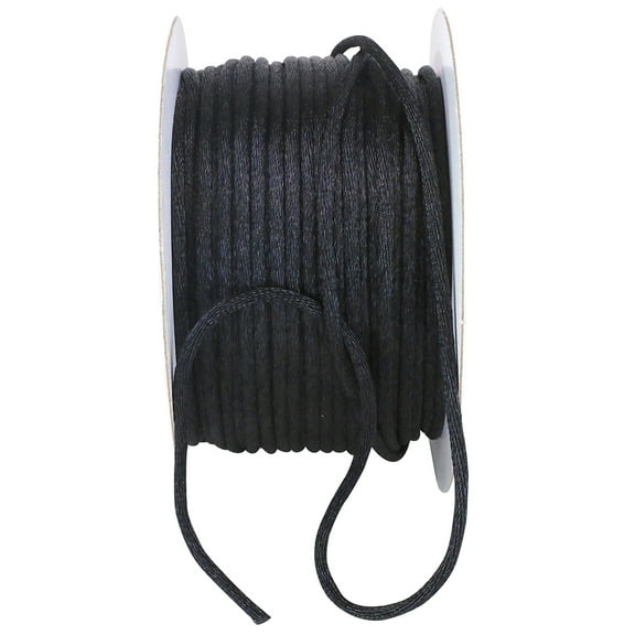 Satin Cord Black 1/16" (1.5mm) - 20 Yards - Home Decor Trimming