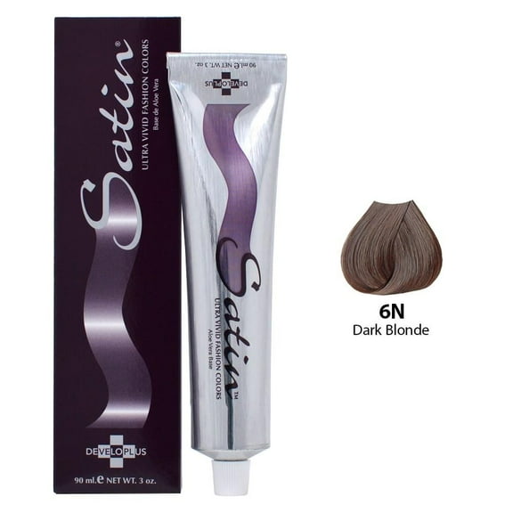Satin Developlus Hair Color, 6N Dark Blonde 3 Oz,Pack of 2