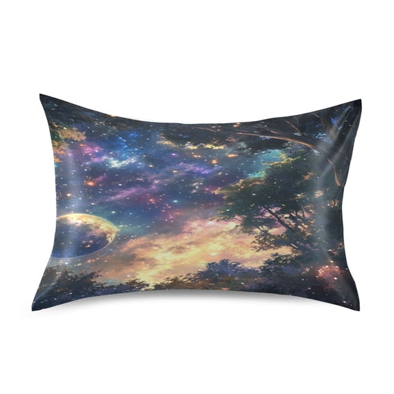 Satin Double-Sided Printed Pillowcase (Single) - Different Sizes ，Envelope Closure ， Wrinkle-Resistant & Silky ， All-Season Use，A Sky Full Of Colors