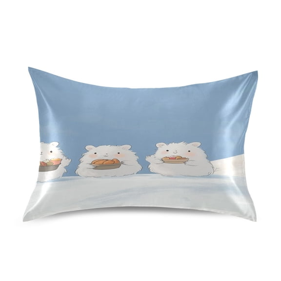 Satin Double-Sided Printed Pillowcase (Single) - Different Sizes ,Envelope Closure , Wrinkle-Resistant & Silky , All-Season Use,Beers
