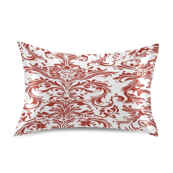 Satin Double-Sided Printed Pillowcase (Single) - Different Sizes ,Envelope Closure , Wrinkle-Resistant & Silky , All-Season Use,Elegant Pattern