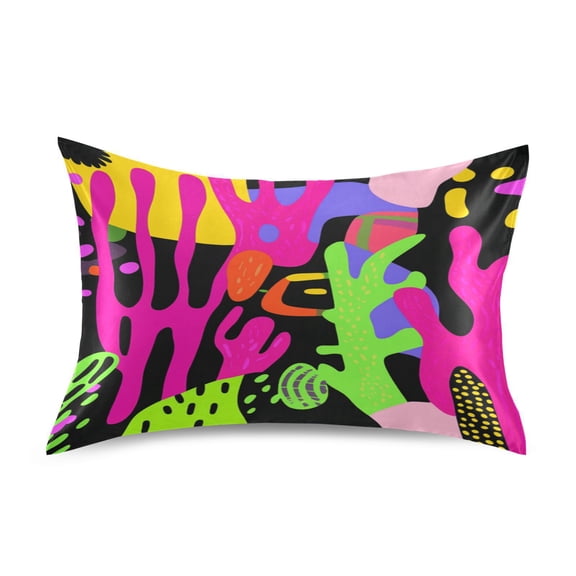 Satin Double-Sided Printed Pillowcase (Single) - Different Sizes ，Envelope Closure ， Wrinkle-Resistant & Silky ， All-Season Use，Many Color Schemes