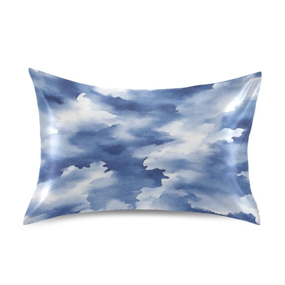 Satin Double-Sided Printed Pillowcase (Single) - Different Sizes ,Envelope Closure , Wrinkle-Resistant & Silky , All-Season Use,Seamless Pattern