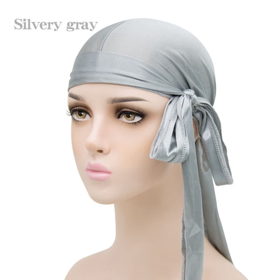 Satin Durag for Men Women 2 Pack Silk Do Rag Headwrap Headscarf Bandana Hair Accessory