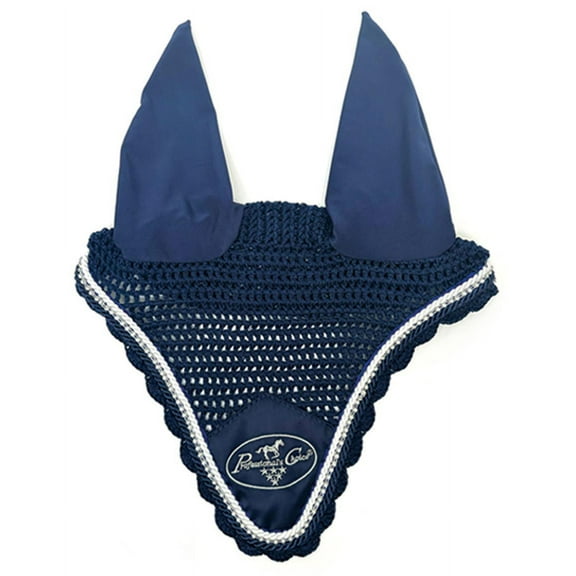 Satin Ear Bonnets, Horse, Navy