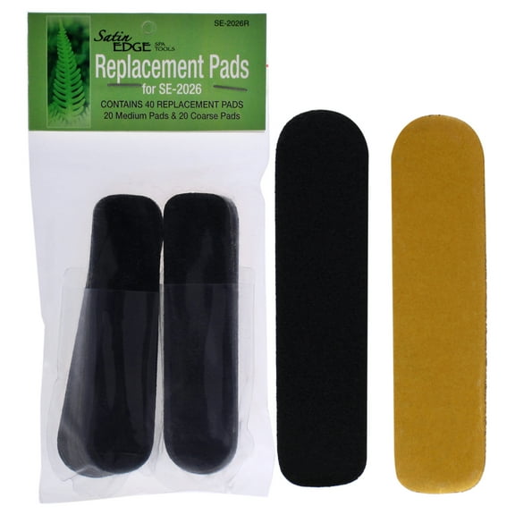 Satin Edge Replacement Pads - SE-2026, 40 Pc Grit Strips 20 Pc Mediun Pads, 20 Pc Coarse Pads