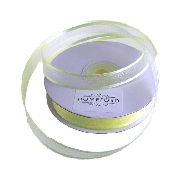 Satin-Edge Sheer Organza Ribbon, 5/8-Inch, 25-yard