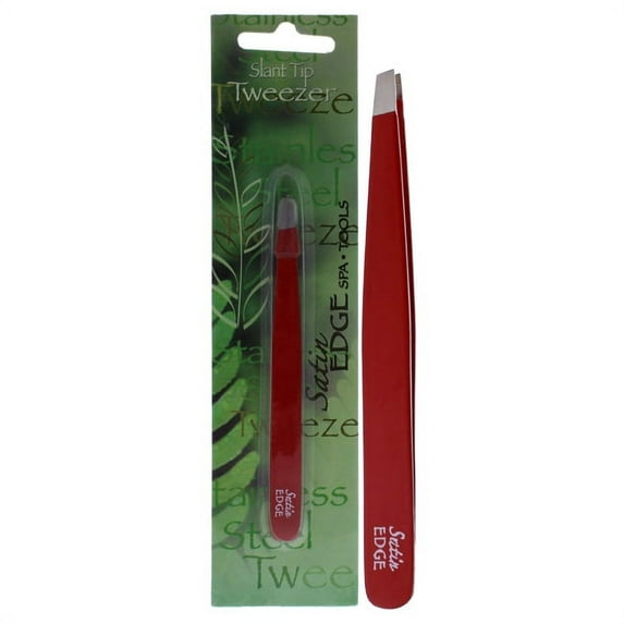 Satin Edge Slant Tip Tweezer - Red, 1 Pc Tweezer