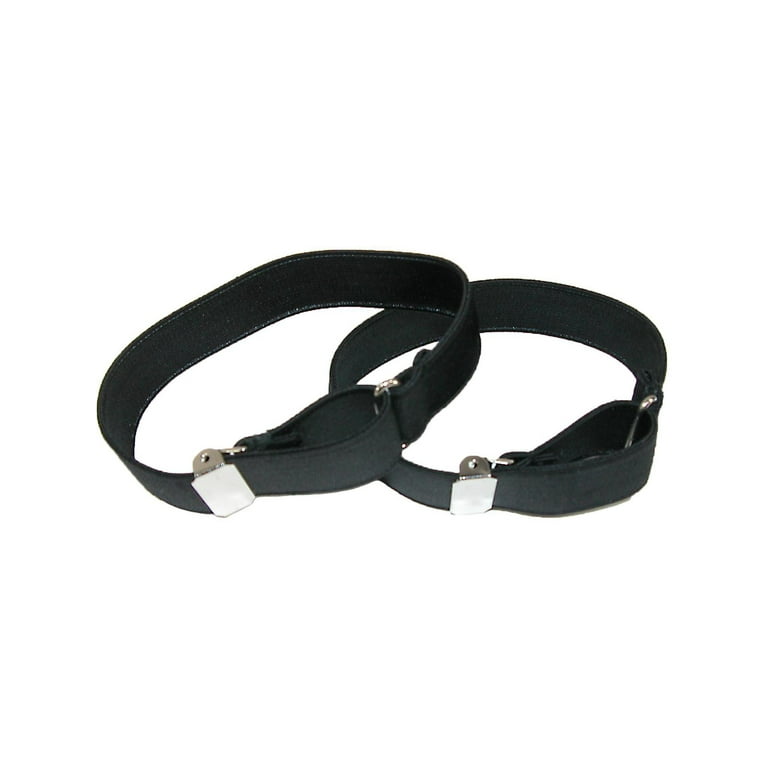 Satin Elastic Solid Color Adjustable Armband Sleeve Garter, Black