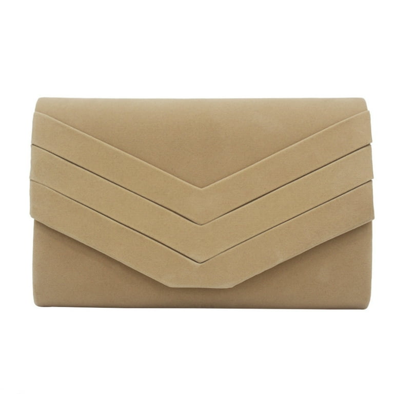Satin Envelope Bag Wedding Party Prom Bag for Women Elegant Evening Bag Handbag Nude