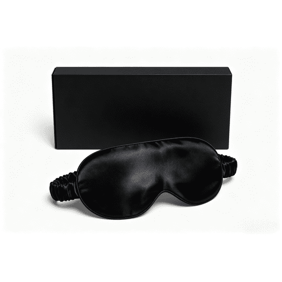 Satin Eye Cover for Sleeping, Soft Blindfold for Night Sleep, Light-Blocking Design for Meditation, Travel and Rest, Black